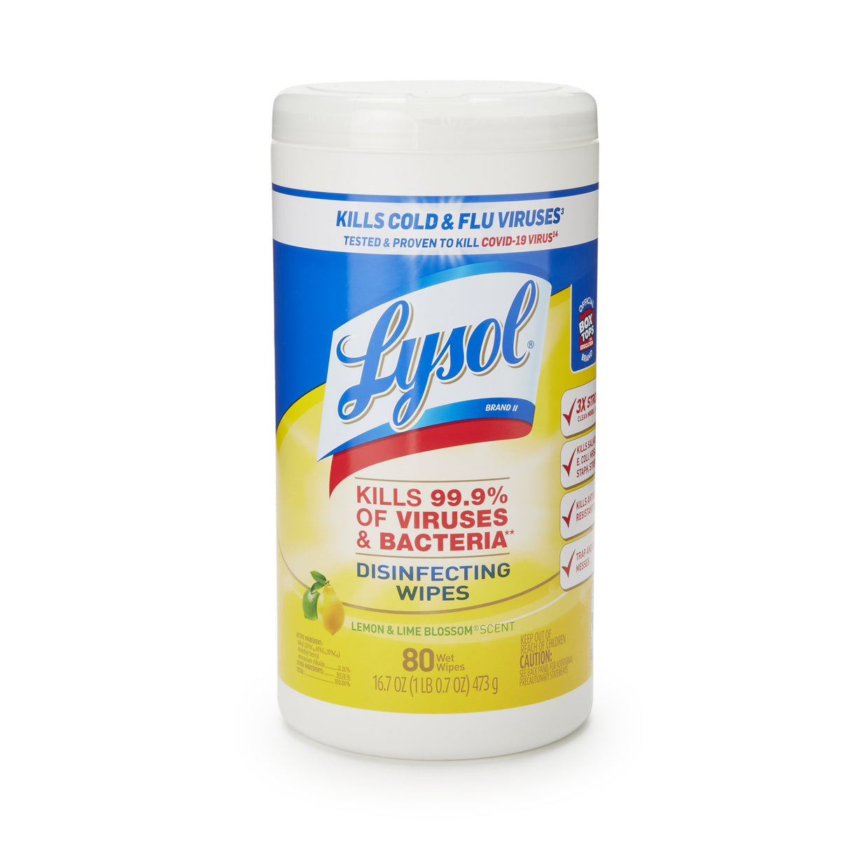 Surface Disinfectant Cleaner Lysol® Manual Pull Wipe 80 Count Canister Lemon Lime Blossom Scent NonSterile - BeHope