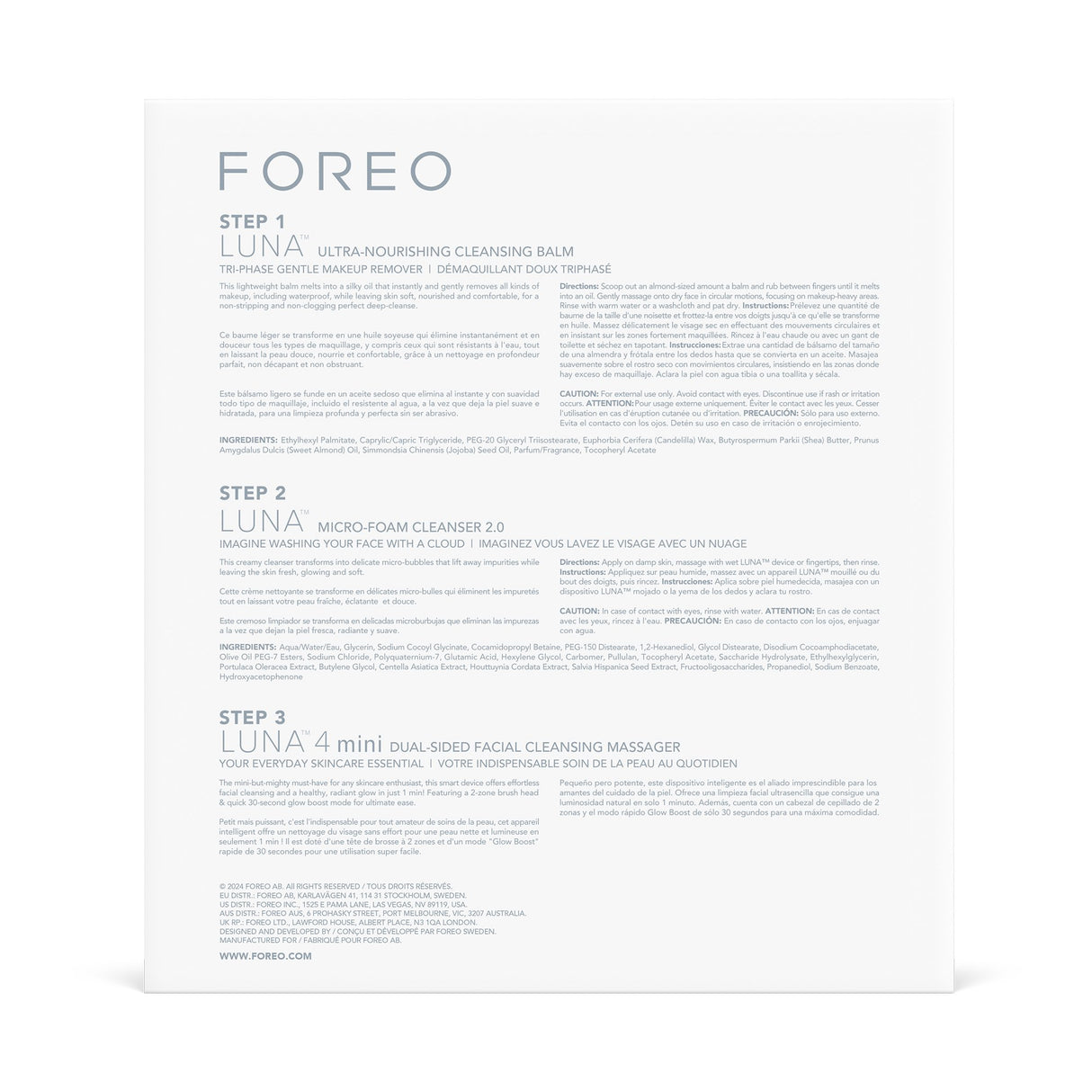 Swedish Skin Care Essentials Set LUNA™ 4 Mini - BeHope