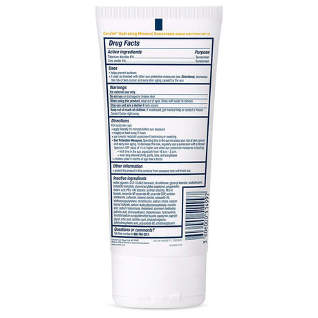 Sunscreen CeraVe® Hydrating Mineral SPF 30 Lotion 5 oz. Tube - BeHope