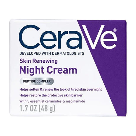 Facial Moisturizer CeraVe® Skin Renewing Night Cream 1.7 oz. Jar Unscented Cream - BeHope