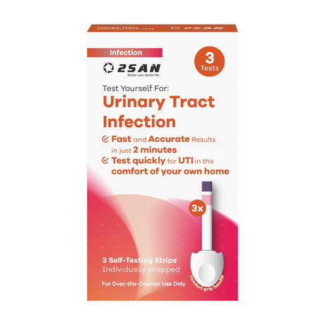 Urinalysis Test Kit 2San Urinary Tract Infection Detection 3 Tests per Kit (24 Kits per Case) CLIA Waived - BeHope