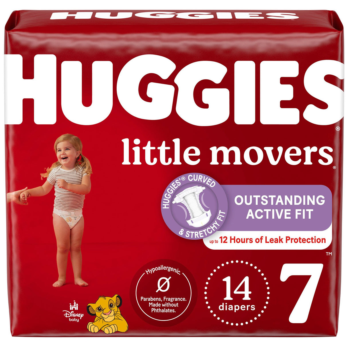 Unisex Baby Diaper Huggies® Little Movers Size 7 Disposable Moderate Absorbency - BeHope