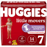 Unisex Baby Diaper Huggies® Little Movers Size 7 Disposable Moderate Absorbency - BeHope