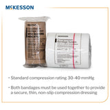 2 Layer Compression Bandage System McKesson 4 Inch X 7-1/10 Yard / 4 Inch X 6-9/10 Yard Self-adherent Closure Tan / White NonSterile 30 to 40 mmHg - BeHope