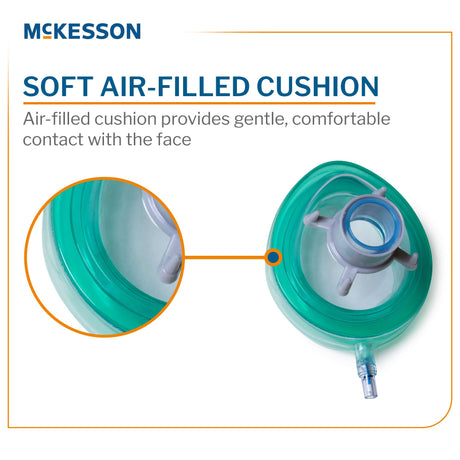 McKesson Anesthesia Mask Elongated Style Hook Ring Soft Cushion Adjustable Valve - BeHope
