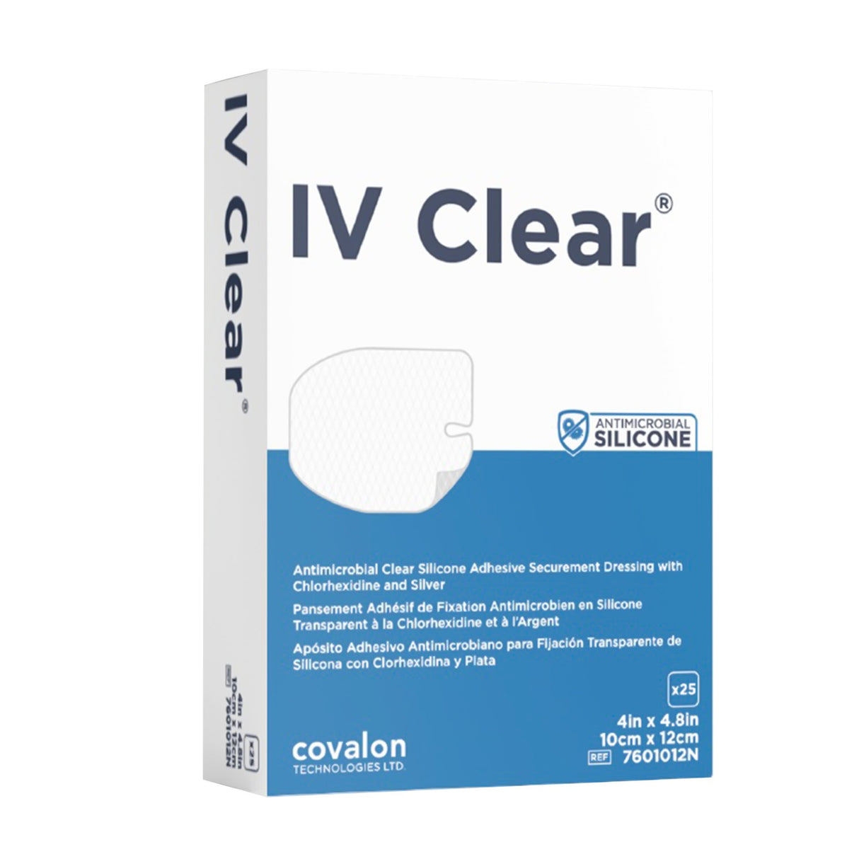 Antimicrobial I.V. Dressing IV Clear® Silicone 4 X 4.8 Inch Sterile - BeHope