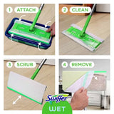 Saturated Wet Mop Pad Swiffer® Wet Bound Edge White Cloth Disposable - BeHope