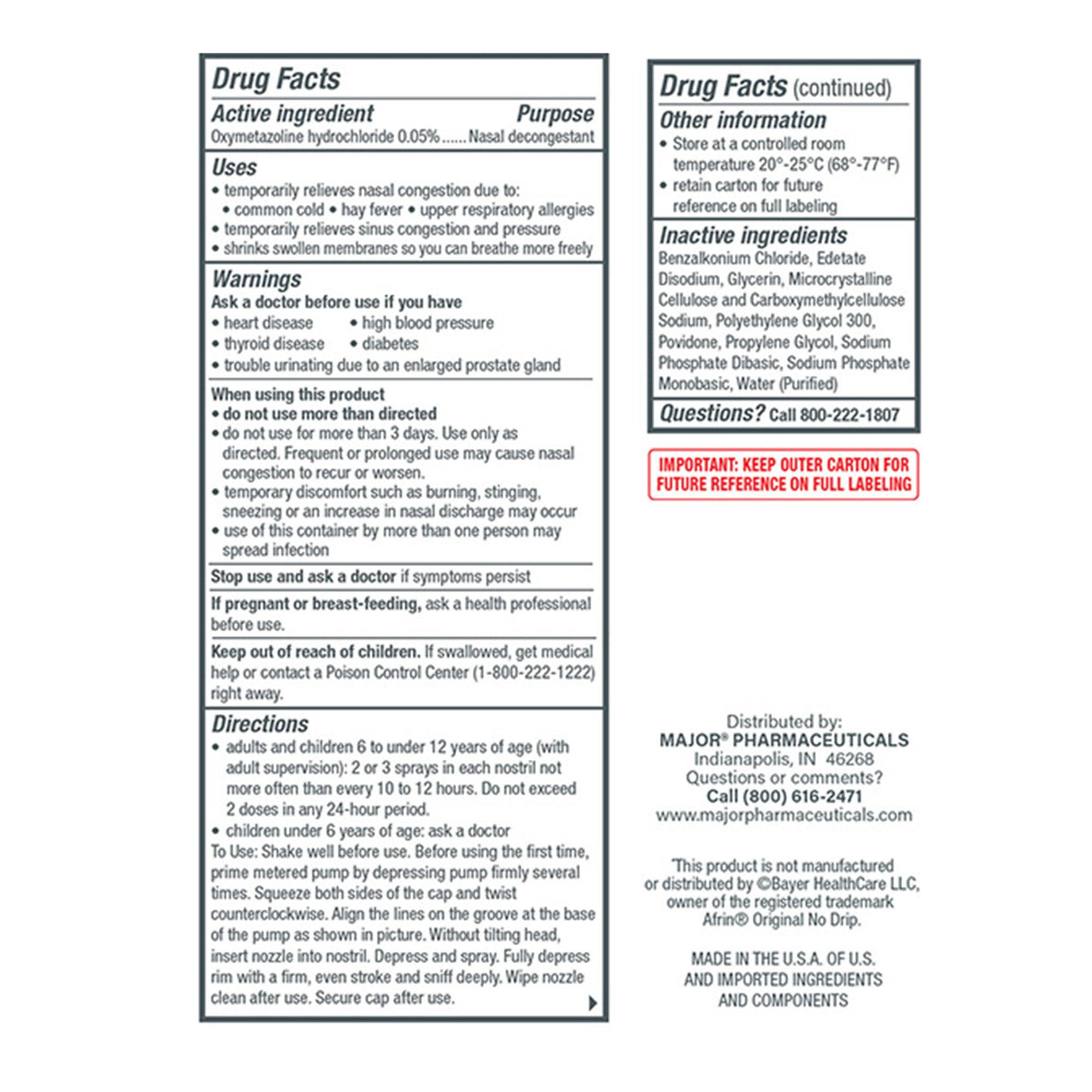 Sinus Relief 0.05% Strength Nasal Spray 30 mL - BeHope