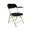 Folding Blood Drawing Chair Tech-Med® Fixed Padded Armrestrests Black - BeHope