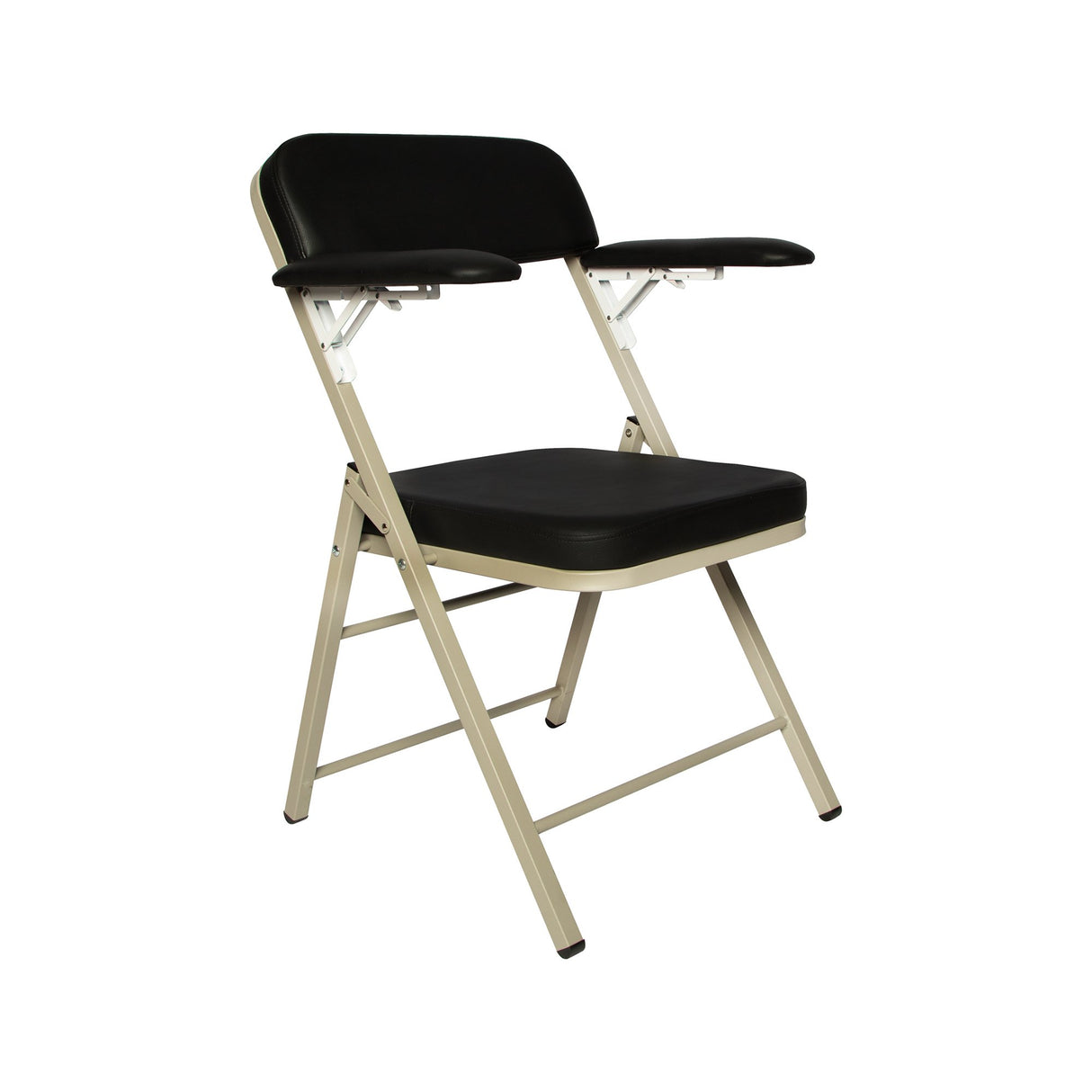 Folding Blood Drawing Chair Tech-Med® Fixed Padded Armrestrests Black - BeHope