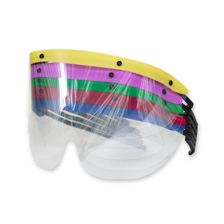 Eye Shield McKesson Pre-Assembled Anti-fog / Anti-glare / Anti-static Coating Clear Tint Plastic Film Lens Black Frame Over Ear One Size Fits Most - BeHope