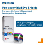 Eye Shield with Dispenser McKesson Pre-Assembled Anti-fog / Anti-glare / Anti-static Coating Clear Tint Plastic Film Lens Black Frame Over Ear One Size Fits Most - BeHope