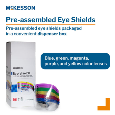 Eye Shield with Dispenser McKesson Pre-Assembled Anti-fog / Anti-glare / Anti-static Coating Clear Tint Plastic Film Lens Black Frame Over Ear One Size Fits Most - BeHope