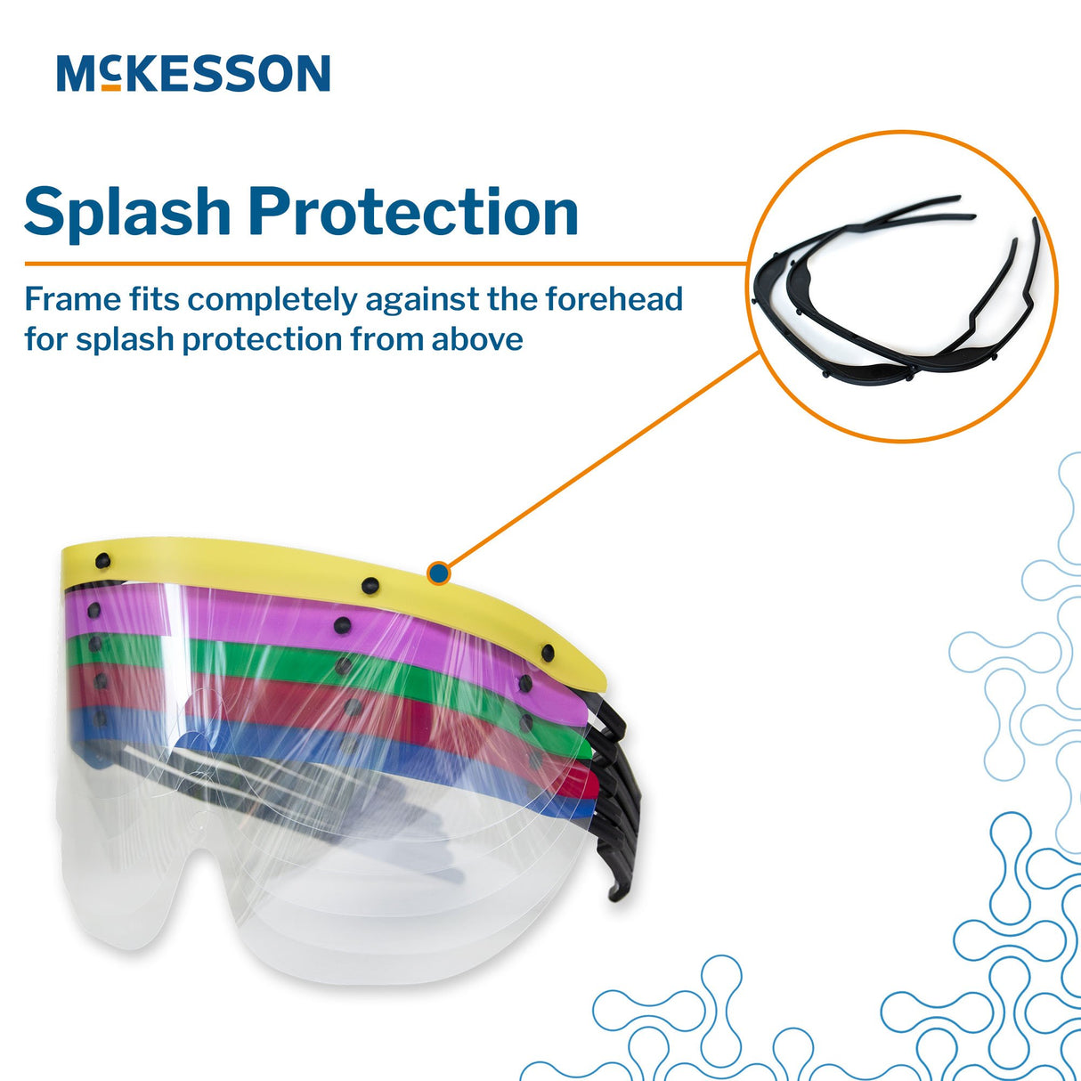 Eye Shield with Dispenser McKesson Pre-Assembled Anti-fog / Anti-glare / Anti-static Coating Clear Tint Plastic Film Lens Black Frame Over Ear One Size Fits Most - BeHope