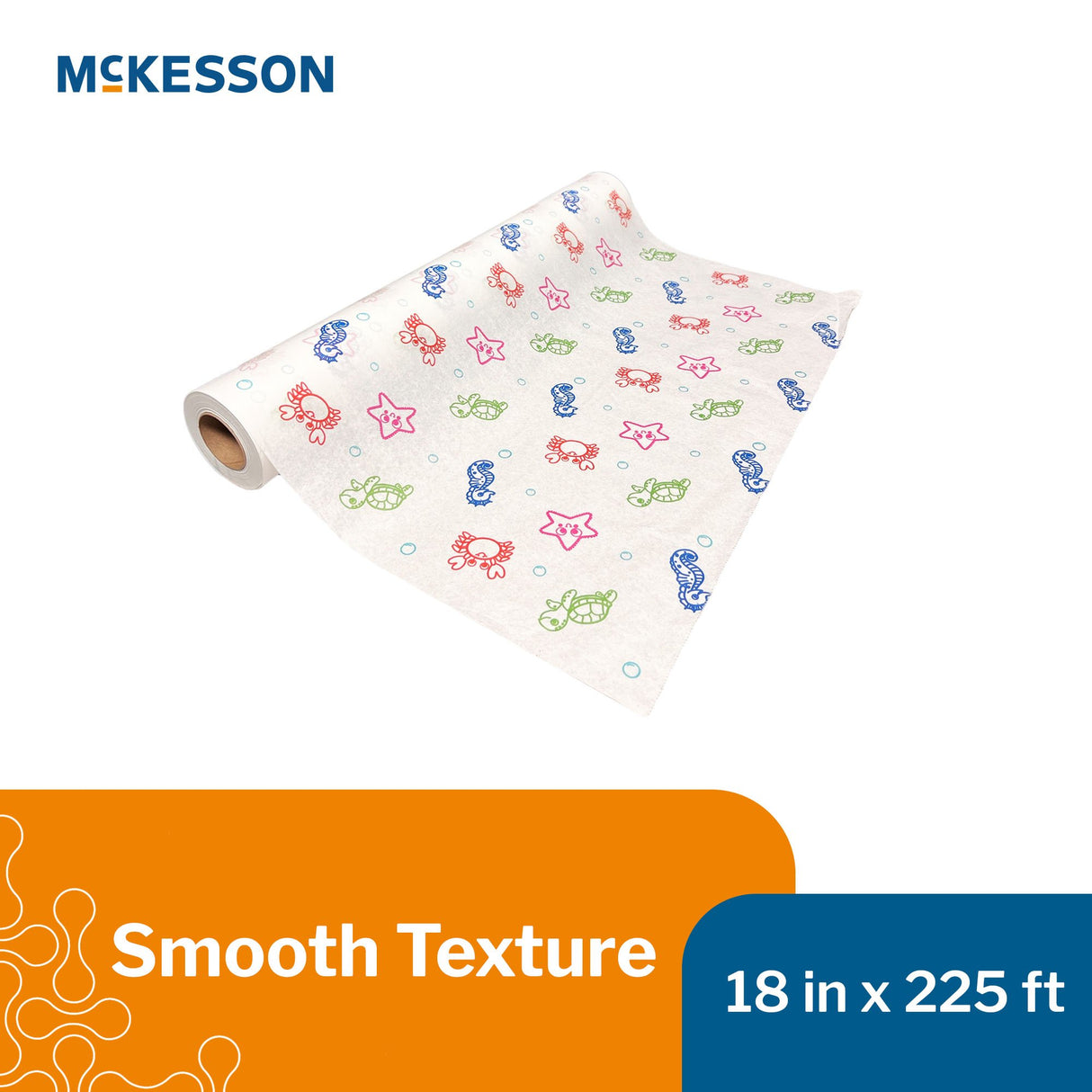 Table Paper McKesson 18 Inch Width 225 Foot Length Print (Sea Friends) Smooth - BeHope