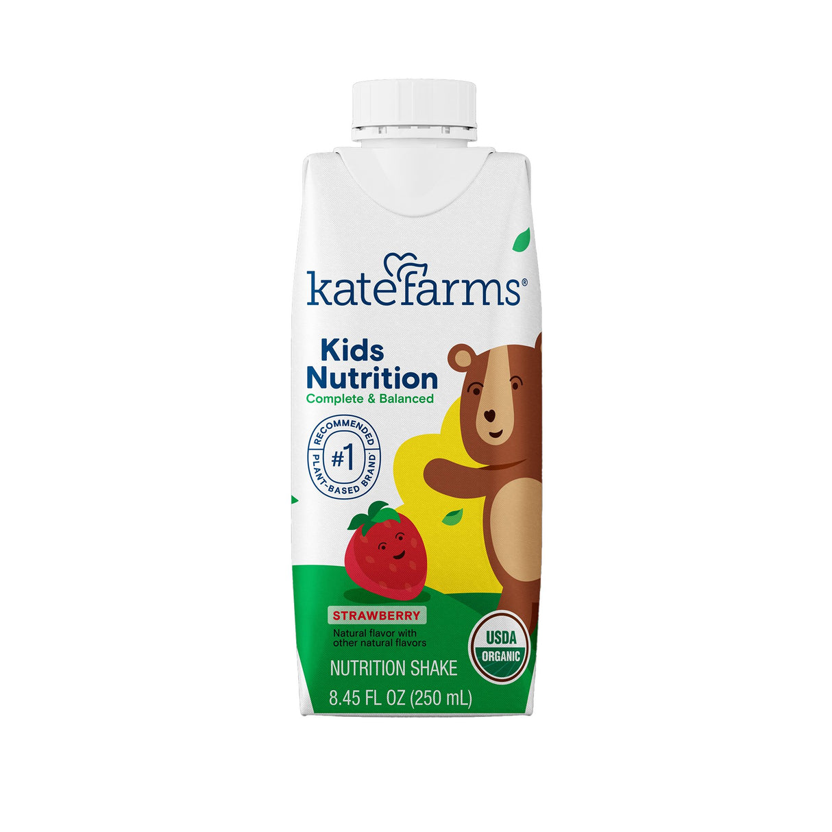 Kate Farms Kid's Nutrition Organic Plant-Based Pea Protein Strawberry Flavor - BeHope
