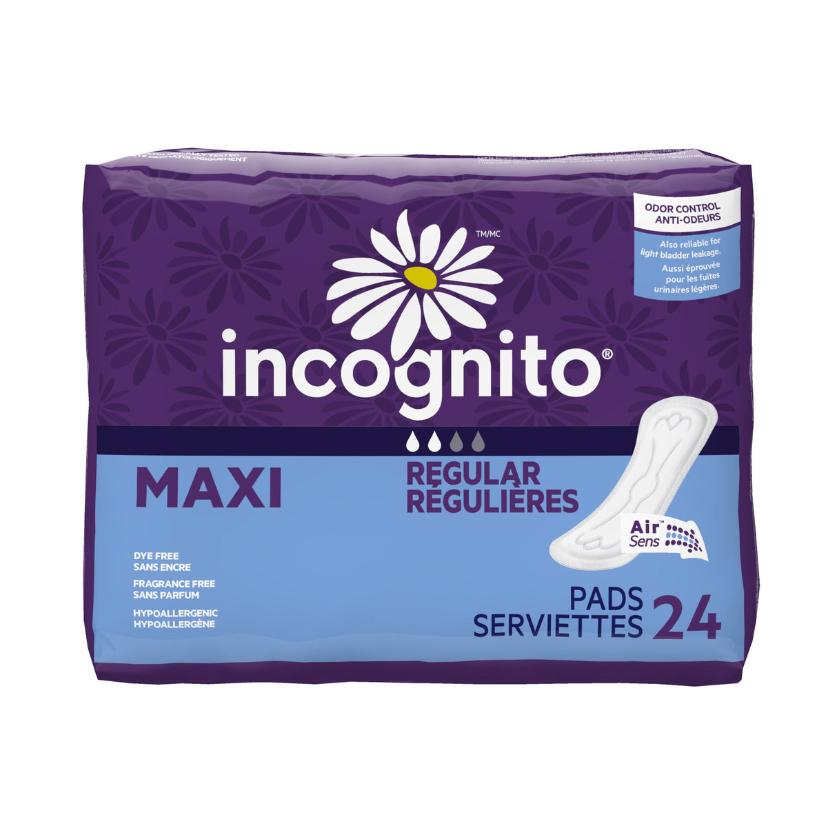 Feminine Pad Incognito® Maxi Regular Absorbency - BeHope