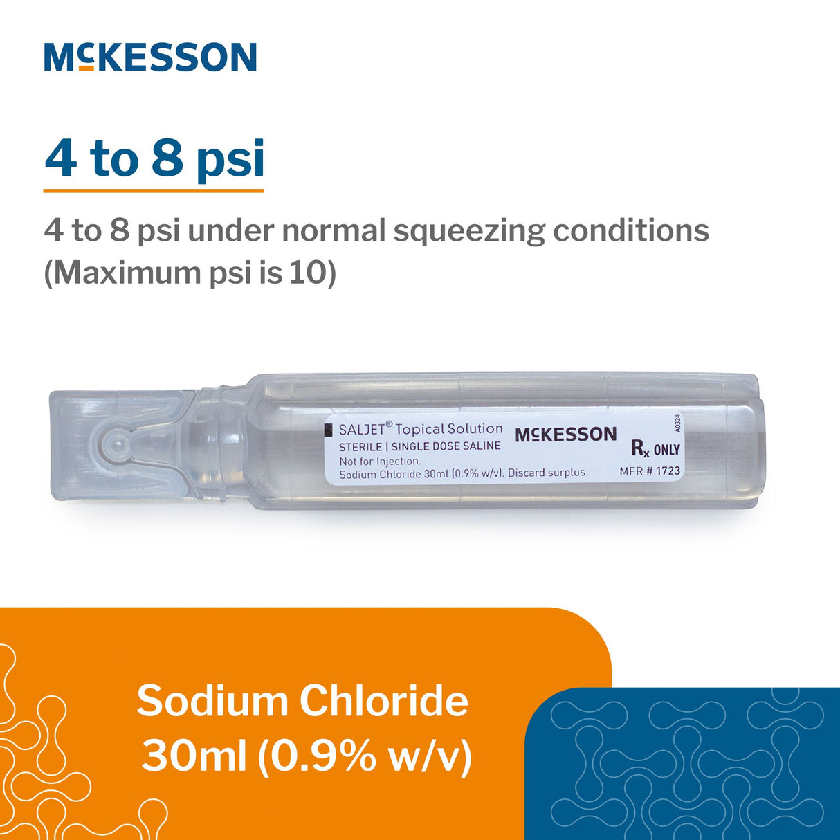 Irrigation Solution McKesson Saljet® 0.9% Sodium Chloride, Preservative Free Not for Injection Unit Dose Vial 30 mL - BeHope