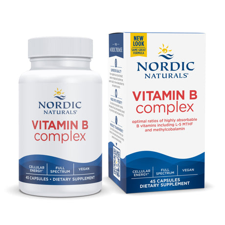 Dietary Supplement Nordic Naturals® Vitamin B Complex Vitamin B1 37 mg Strength Capsule 45 per Bottle - BeHope