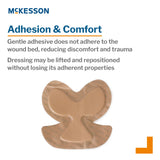Foam Dressing McKesson 9 X 9 Inch With Border Waterproof Film Backing Silicone Gel Adhesive Elbow / Heel Sterile - BeHope