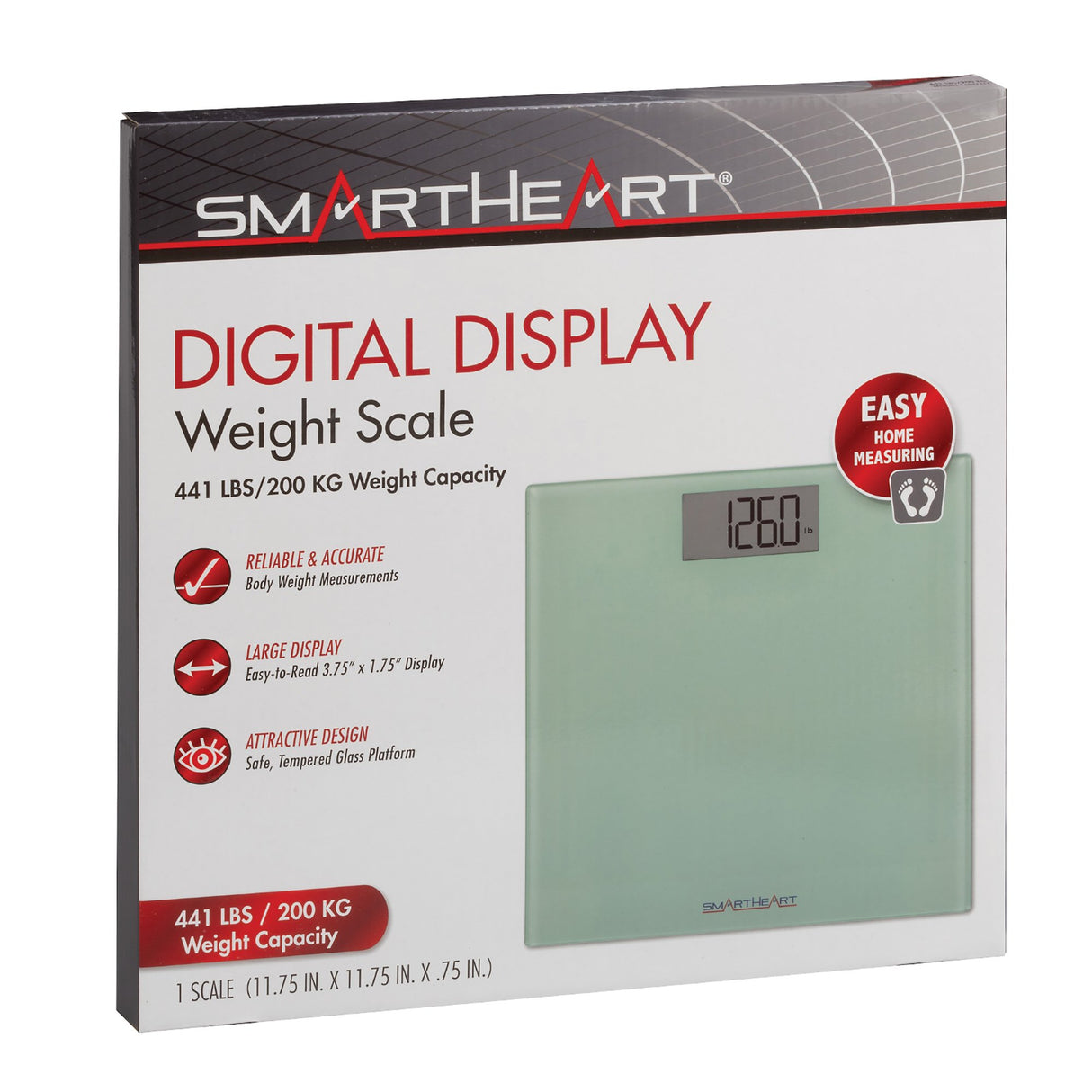 Floor Scale Veridian LCD Display 441 lbs / 200 kg. Battery Operated - BeHope