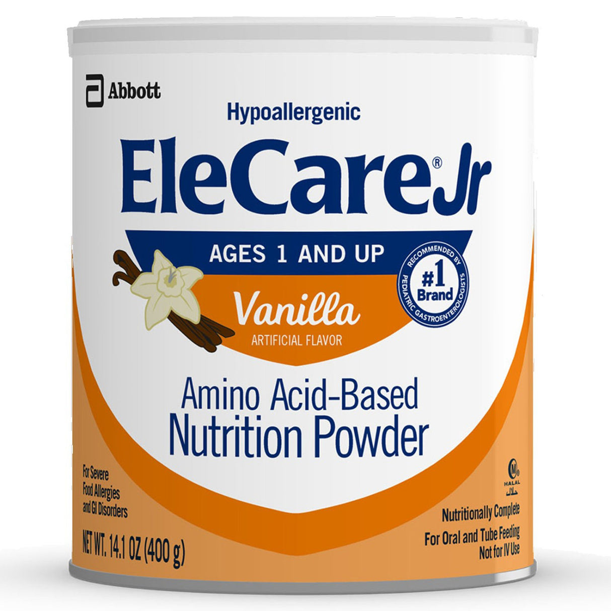 Pediatric Oral Supplement EleCare® Jr Vanilla Flavor 14.1 oz. Can Powder Amino Acid Protein Maldigestion - BeHope