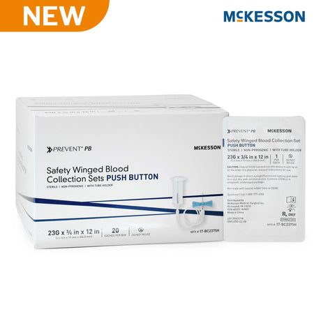 Mckesson Prevent® Push Button Safety Blood Collection Set With Holder Sterile - BeHope
