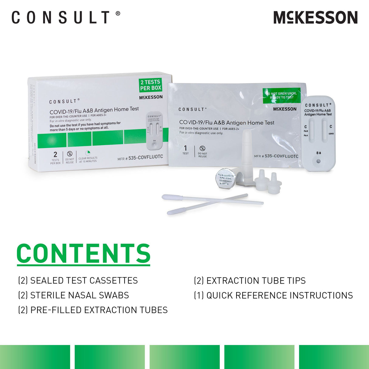 McKesson Consult® Covid-19 Flu A&B Antigen Home Test Kit OTC CLIA Waived - BeHope
