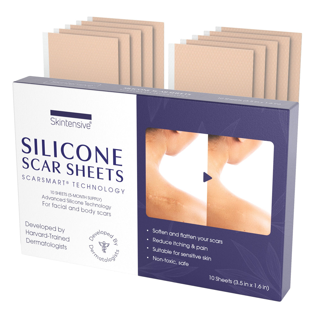 Silicone Skin Strip SkintensiveÂ® 1-3/5 X 3-1/2 Inch Rectangle NonSterile - BeHope