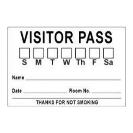 Pre-printed Pdc® Auxiliary Visitor Pass Label - BeHope