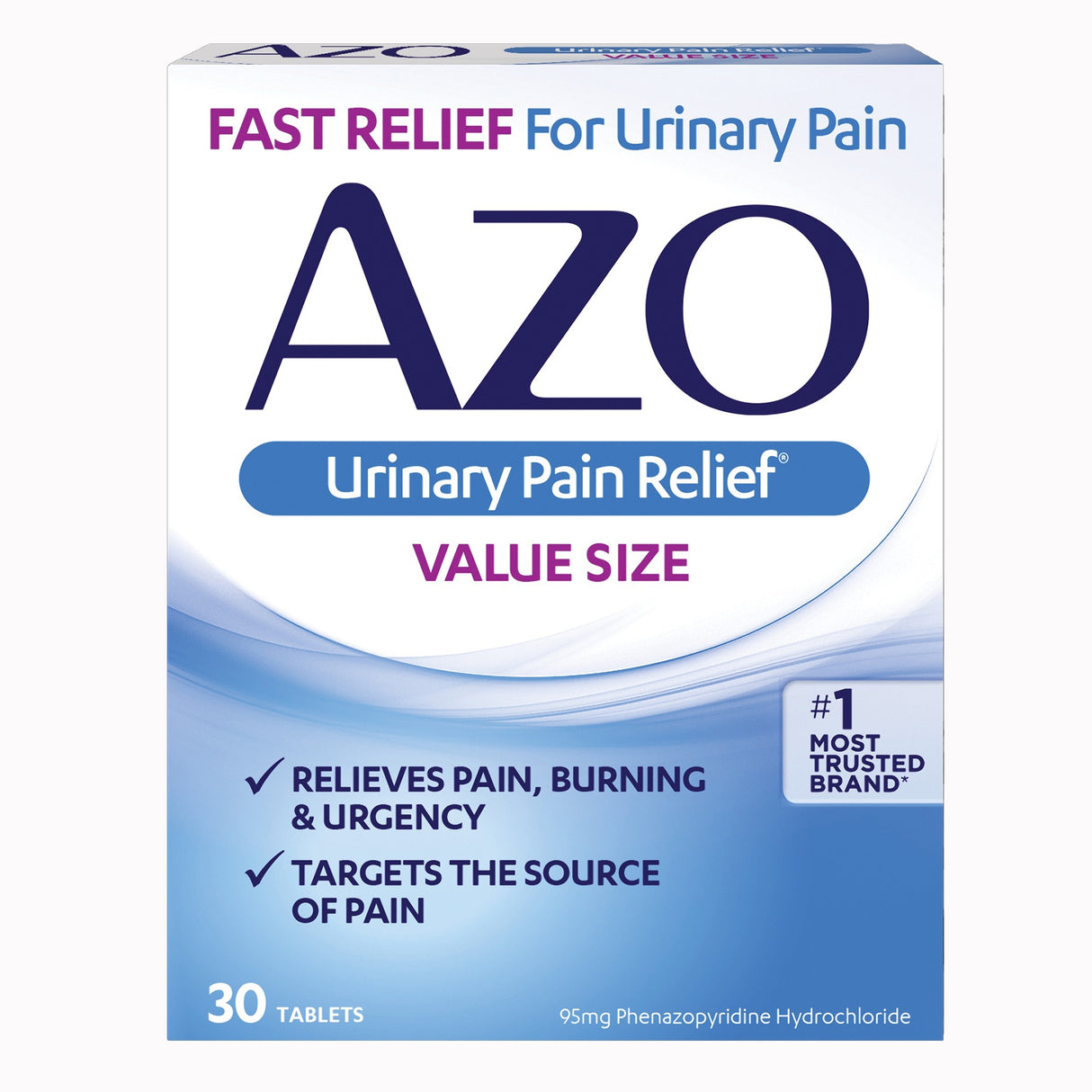 Urinary Pain Relief AZO® 95 mg Strength Penazopyridine Hcl Tablet 30 per Box - BeHope