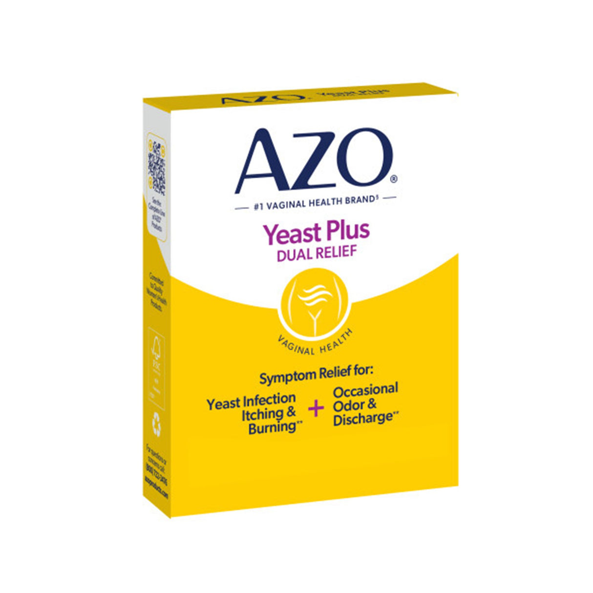 Pain Relief AZO® Yeast® Plus 30X - 30X - 12X -12X Strength Candida Albicans / Kreosotum / Natrium Muriaticum / Sulphur Tablet 60 per Box - BeHope
