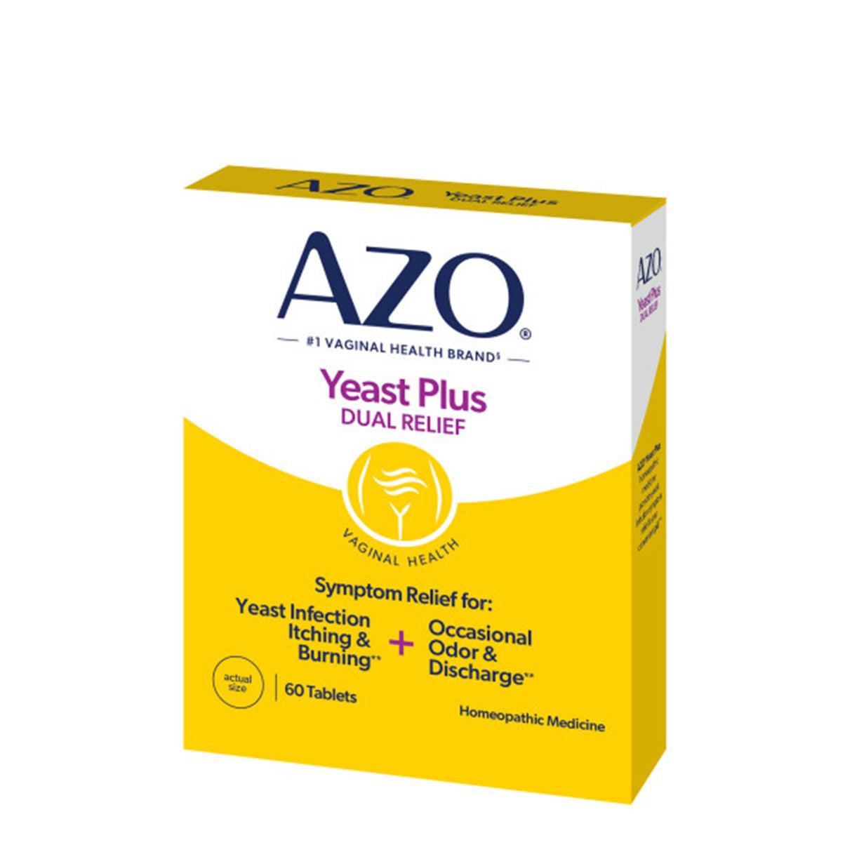 Pain Relief AZO® Yeast® Plus 30X - 30X - 12X -12X Strength Candida Albicans / Kreosotum / Natrium Muriaticum / Sulphur Tablet 60 per Box - BeHope