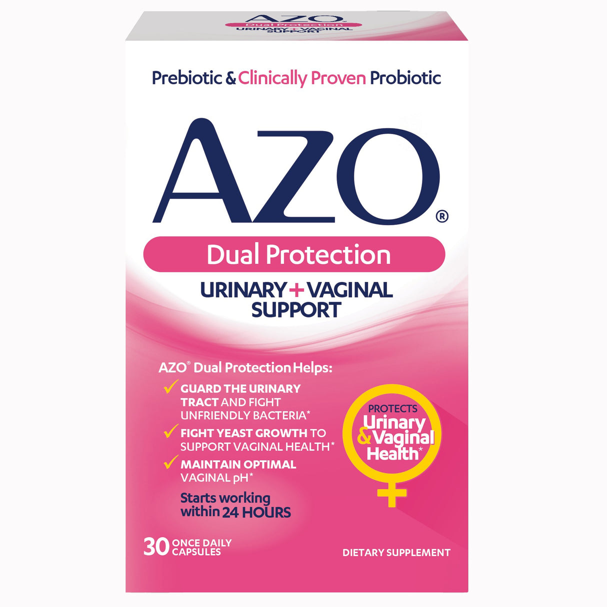 Probiotic Dietary Supplement AZO DUAL PROTECTION 30 per Box Capsule - BeHope
