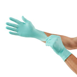 Exam Glove FLEXAL™ Nitrile Biodegradable Medium NonSterile Nitrile Standard Cuff Length Textured Fingertips Teal Chemo Tested / Fentanyl Tested - BeHope