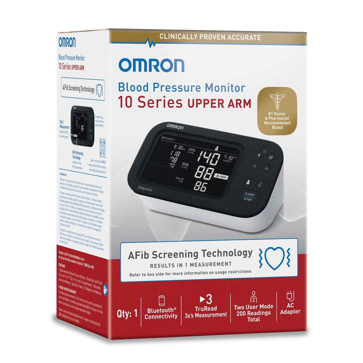 Digital Blood Pressure Monitor Omron 10 Series® Adult Cuff Nylon Cuff 9 to 17 Inch Desk Model - BeHope
