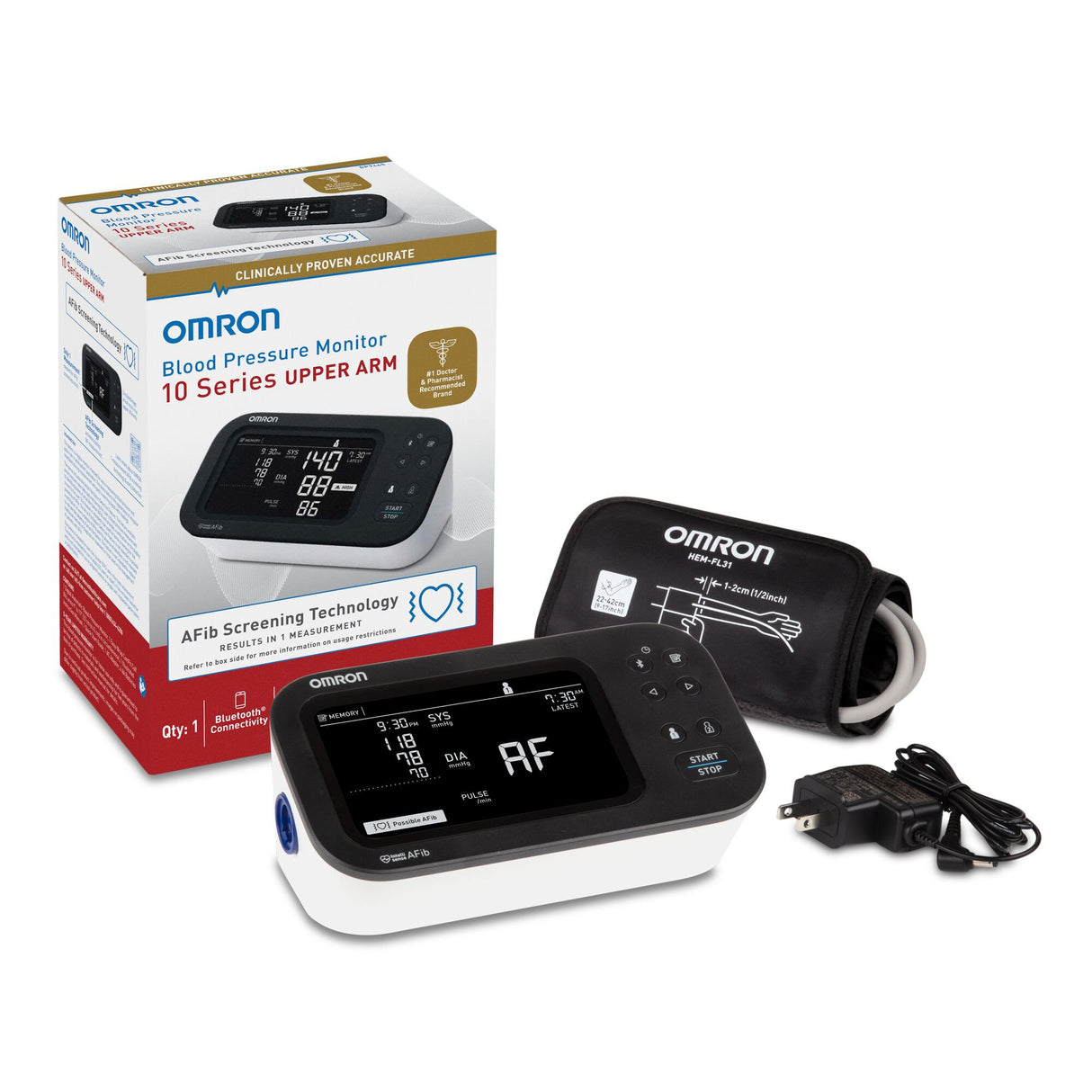 Digital Blood Pressure Monitor Omron 10 Series® Adult Cuff Nylon Cuff 9 to 17 Inch Desk Model - BeHope