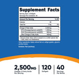 Dietary Supplement nutricost® Omega-3 2,500 mg Strength Softgel 120 Per Bottle - BeHope
