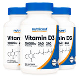 Dietary Supplement nutricost® Vitamin D3 10,000 IU Strength Softgel 240 Per Bottle - BeHope