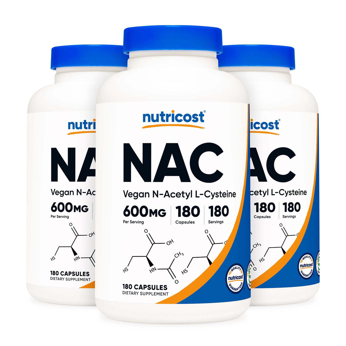 Dietary Supplement nutricost® Acetyl L-Cysteine NAC 600 mg Strength Capsule 180 Per Bottle - BeHope