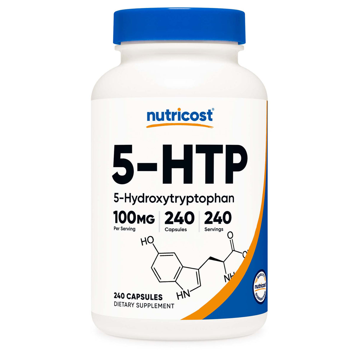 Dietary Supplement nutricost® 5-HTP 5-Hydroxytrptophan 100 mg Strength Capsule 240 Per Bottle - BeHope