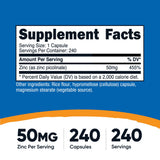 Dietary Supplement nutricost® Zinc Picolinate 50 mg Strength Capsule 240 Per Bottle - BeHope