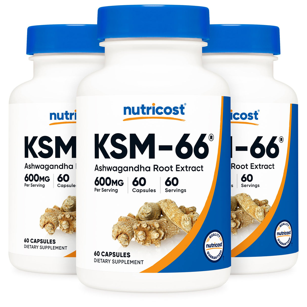 Dietary Supplement nutricost® KSM-66® Ashwagandha Extract / Black Pepper Extract 600 mg - 5 mg Strength Capsule 60 Per Bottle - BeHope