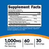 Dietary Supplement nutricost® Tongkat 1,000 mg Strength Capsule 60 Per Bottle - BeHope