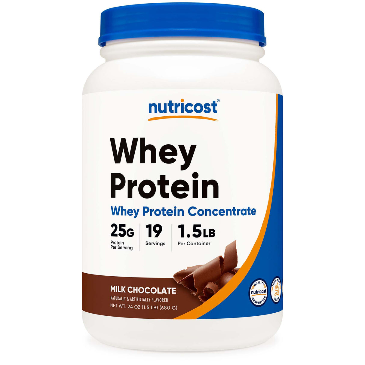 Oral Supplement Nutricost Whey Protein Concentrate Chocolate Flavor Powder 1.5 lb. Canister - BeHope