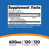 Dietary Supplement nutricost® Ashwagandha Root 600 mg Strength Capsule 120 Per Bottle - BeHope