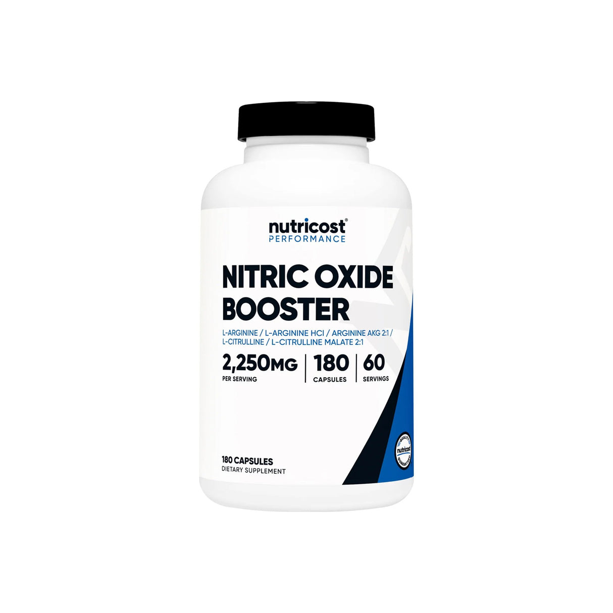 Dietary Supplement nutricost® Nitric Oxide Booster L-Arginine - L-Arginine HCl - Arginine AKG 2:1 - L-Citrulline - L-Citrulline Malate 2:1 500 mg - 500 mg - 500 mg - 375 mg - 375 mg Strength Capsule 180 Per Bottle - BeHope