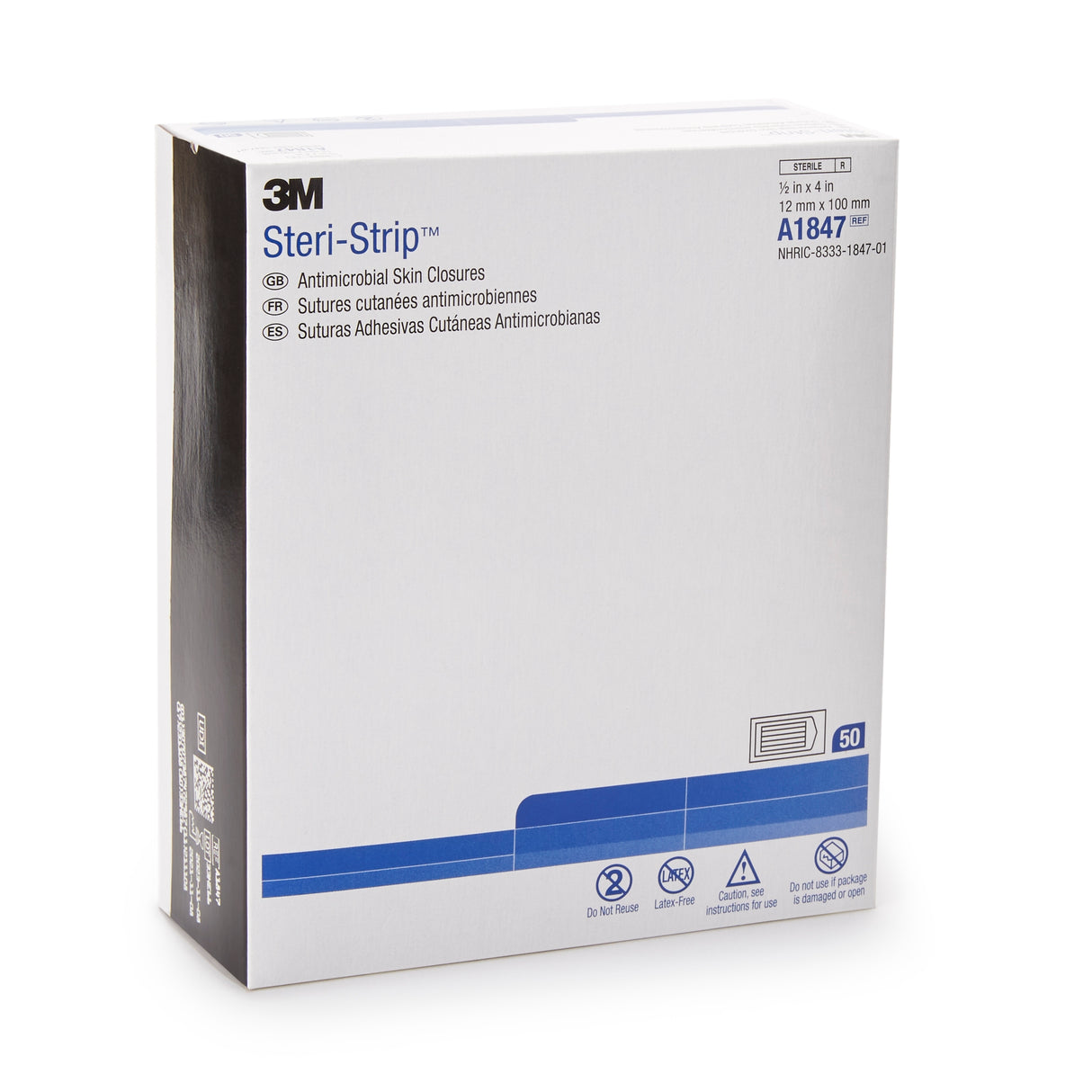 Antimicrobial Skin Closure Strip Steri-Strip™ Antimicrobial 1/2 X 4 Inch Nonwoven Material Reinforced Strip Tan - BeHope