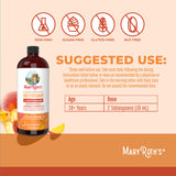 Multivitamin Supplement Mary Ruth's® Liquid Morning Multivitamin + Hair Growth Vitamin A / C / D / E 1,010 mcg - 90 mg - 20 mcg - 18 mg Strength Liquid 30 oz. Peach Mango Flavor - BeHope