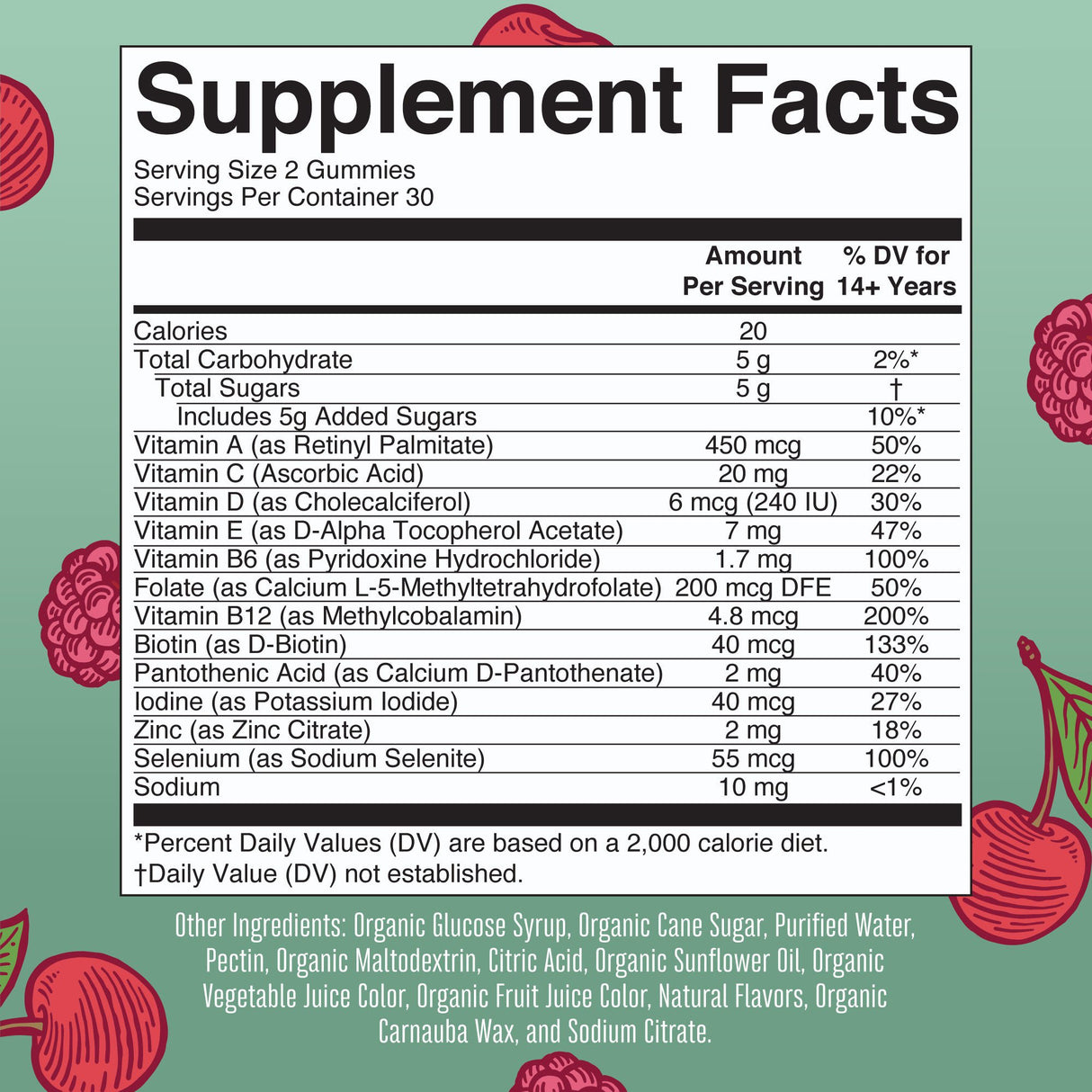 Multivitamin Supplement Mary Ruth's® Organic Women's Vitamin A / C / D / E 450 mcg - 20 mg - 6 mcg - 7 mg Strength Gummie 60 Per Bottle Strawberry Flavor - BeHope
